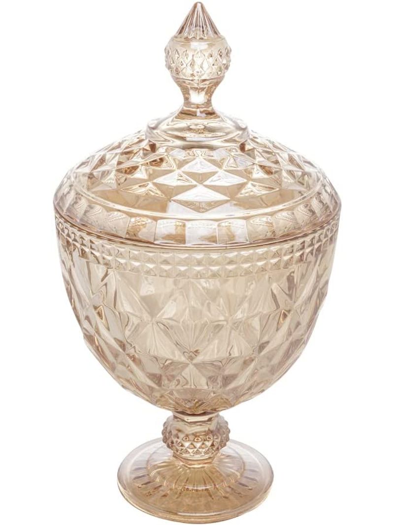 Potiche-de-Cristal-com-Pe-Diamond-15x28cm-Ambar-Metalizado-Lyor