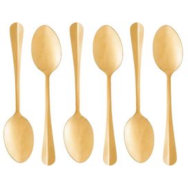 Conjunto 6 Colheres para Mesa Positano 18cm Dourado Lyor
