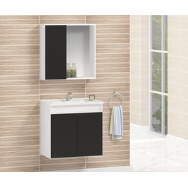 Conjunto Compactus 50cm Branco/Onix Arte Gabinetes