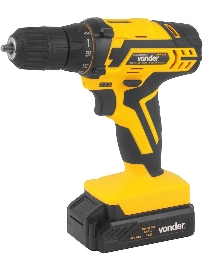 Furadeira-Parafusadeira-Pfv074-12V-74-Pecas-Amarelo-Preto-Vonder