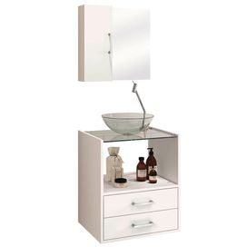 Kit Valência 50 com Cuba e Espelho Branco Astral Design