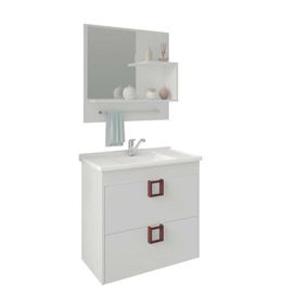Kit Lírio 59X35,5X56 com Cuba e Espelho Branco MGM