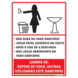 Placa 15X20 Procedimento Sanitário Feminino Sinalize