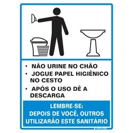 Placa 15X20 Procedimento Sanitário Masculino Sinalize