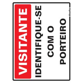 Placa 15x20 Visitante Identifique-se Com o Porteiro Sinalize