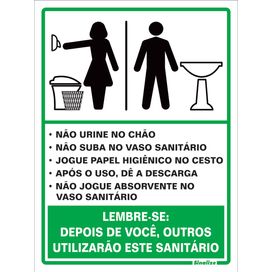 Placa 15X20 Procedimento Sanitário Unissex Sinalize