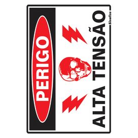 Placa 20X30 Perigo Alta Tensão Sinalize