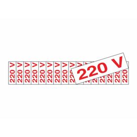 Placa 5X25 Voltagem 220V Com 16 Etiquetas Sinalize