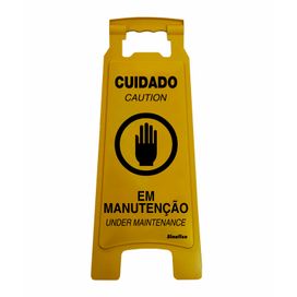 Cavalete 27X65 Cuidado Em Manutenção Amarelo Sinalize