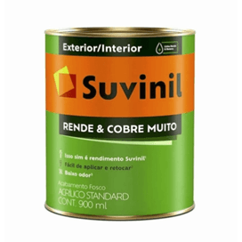 Tinta Acrilica Rende e Cobre Muito Fosco 900ml Branco Suvinil