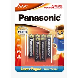 Pilha AAA Alcalina Palito 6Un Panasonic