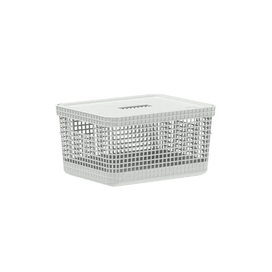Cesto Grid com Tampa 8L Branco Oceano Martiplast