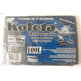 Saco de Lixo Reforçado Dobrado Preto Koleta