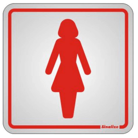 Placa Sanitário Feminino 15x15cm Alumínio Sinalize