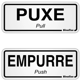 Placa Puxe/Empurre 15x15cm Alumínio Sinalize