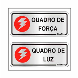 Placa Quadro Força/Luz 15x15cm Alumínio Sinalize