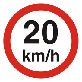 Placa Velocidade Máxima 45x45cm Sinalize