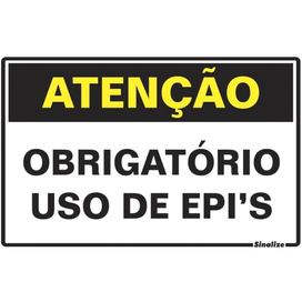 Placa Atenção Obrigatório Uso Epi's 20x30 Sinalize