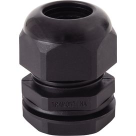 Conector Prensa-Cabo 1" com Bucha Preto Tramontina