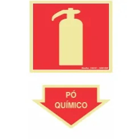 Placa Extintor Pó Químico Fotoluminescente 20x30cm Sinalize