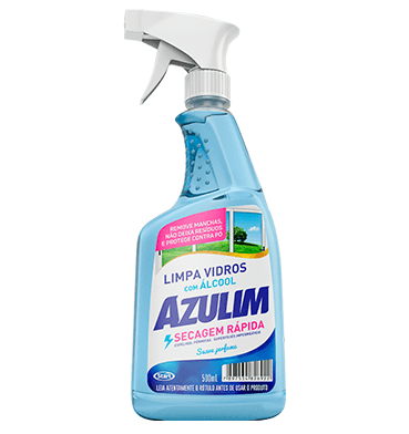 Limpa Vidros com Álcool Pulverizador 500ml Azulim