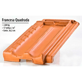 Telha Francesa Esquerda Quadrada Cerâmica Marajó