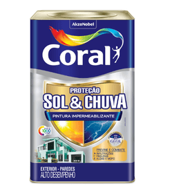 Tinta Acrílica Impermeável  Sol e Chuva Fosco 18L Coral