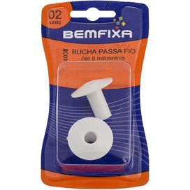 Bucha Passa Fio 8mm Branco Bemfixa
