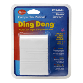Campainha Musical Ding Dong Branco Pial