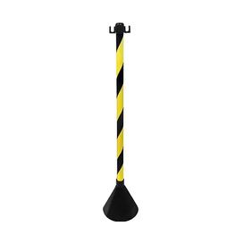 Pedestal Sinalização 95cm Zebrado Preto/Amarelo Balaska