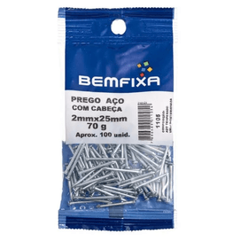 Prego Aço com Cabeça 2,00x25mm Bemfixa