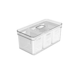 Organizador Clear Fresh com 3 Cestos 5 Litros Natural Martiplast