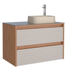 Gabinete madeira Osaka 82CM Nude Com Jequitibá Cozimax