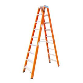Escada Fibra Duplo Profissional/Robusta 9 Degraus Laranja Botafogo