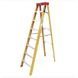 Escada de Fibra Tesoura Pratica 7 Degraus Amarela Botafogo