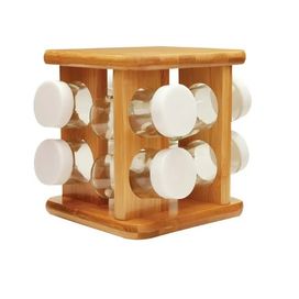 Organizador Temperos Giratório 9 Peças Bambu Keep Martiplast