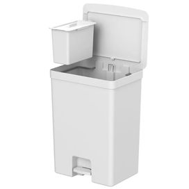 Lixeira de Pedal Trium 46+4L Branco Fechado Martiplast
