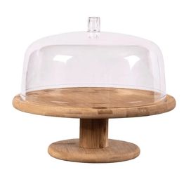 Boleira Sense 27,5cm com Cúpula e Pé em Bambu Martiplast
