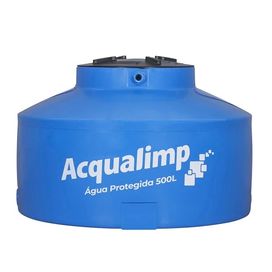 Caixa D'água 500L com Tampa Rosca Azul Acqualimp