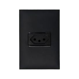 Conjunto Tomada 2p+t 10A 4x2 Pial Plus+ Preto Pial