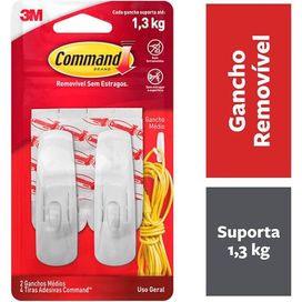 Gancho M com 4 Adesivos Command 3M
