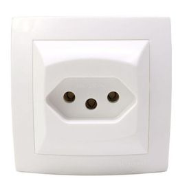 Tomada 2 Polos + Terra 10A PB Sistema X Branco 250v Branco Legrand