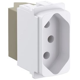 Modulo Tomada 2 Polos + Terra 20A Zeffia Branco Pial