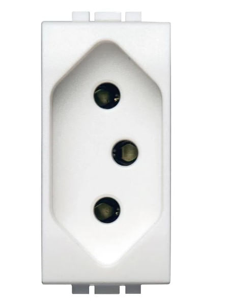 Módulo Tomada 2P+T 20A 250V Pb Branco Living Light Bticino