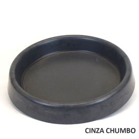 Prato Redondo Liso Polietileno n°3 Cinza Chumbo Vouga Decor