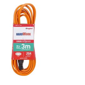 Extensão Hardwork 2P 2x2,50MM  20A 3M Laranja 250V Daneva
