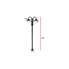Poste para Jardim P 28/1 Aluminio com Preto Lustres Ideal