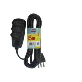 Extensão Sort+Terra 3x0,75MM 2P+Terra 5M Preto Bivolt Daneva