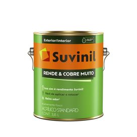 Tinta Acrílica Fosco Rende e Cobre Muito 3,6 Litros Nevoa Intensa Interno/Externo Suvinil