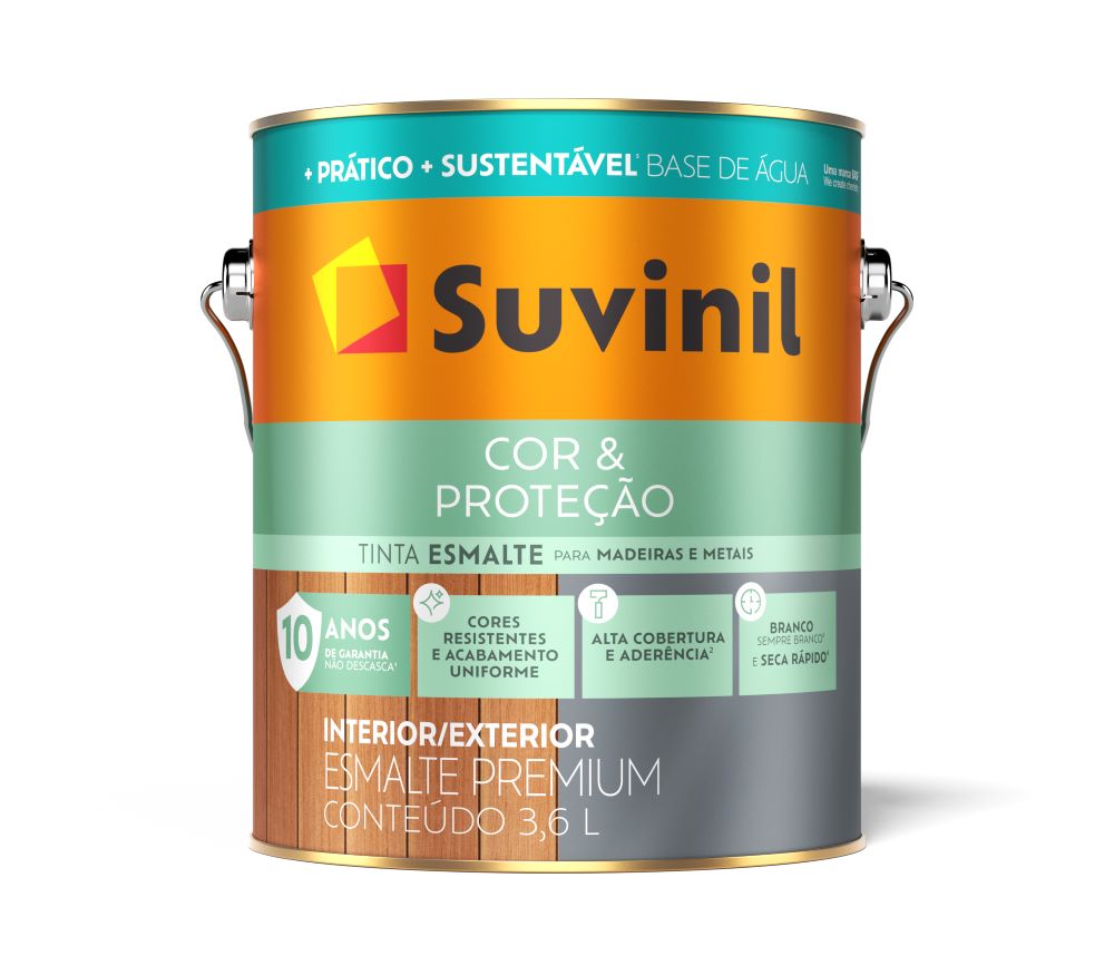 Esmalte Cor e Proteção Acetinado 3,6 Litros Preto Suvinil